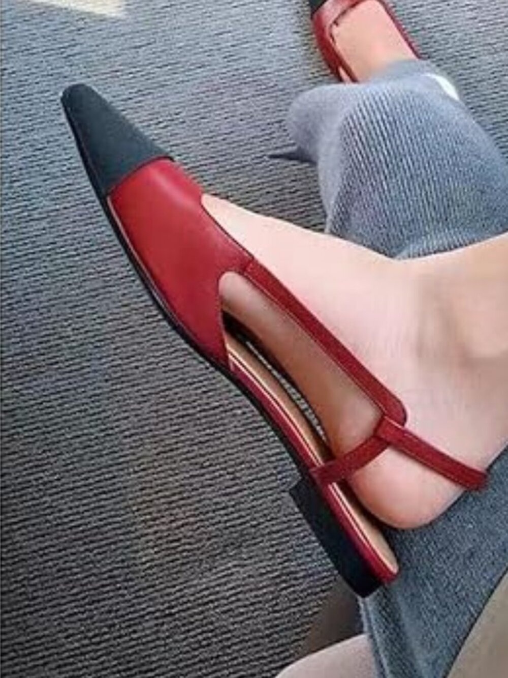 NWOT C.Paravano Women's Helen Pointed Toe Slingback Pumps Red size 5 (36)